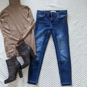 Zara Z1975 Ankle Lightly Distressed Denim